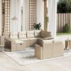 vidaXL 10-delige Loungeset met kussens poly rattan beige