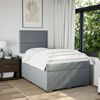 vidaXL Boxspring met matras stof lichtgrijs 120x200 cm