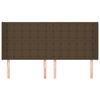 vidaXL Hoofdbord met randen 203x16x118/128 cm stof donkerbruin