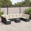vidaXL Bankstel met kussen 11 pcs Zwart poly rattan