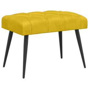 vidaXL Bank met knoopverstelling Geel 60 x 40 x 45 cm Fluweel