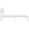 vidaXL Bedframe met hoofdbord metaal wit 150x200 cm