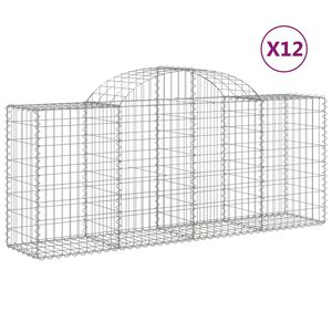 vidaXL Schanskorven 12 st gewelfd 200x50x80/100 cm ijzer