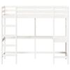 vidaXL Hoogslaper met bureau massief grenenhout wit 75x190 cm
