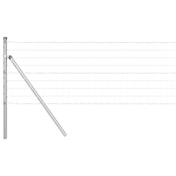 vidaXL Hek met Paal Zilver 0,4 x 50 m Staal en PVC