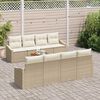 vidaXL Tuinbankenset met kussen 9 pcs Beige poly rattan