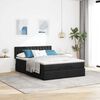 vidaXL Bed poef met matras en LED's 140x200 cm stof zwart