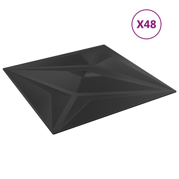 vidaXL Wandpanelen Ster 48 pcs Zwarte Ster 50 x 50 cm XPS Schuim