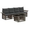 vidaXL Tuinbankenset 5 st Grijs en Donkergrijs poly rattan