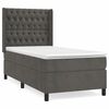 vidaXL Boxspring met matras fluweel donkergrijs 90x200 cm