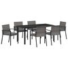 vidaXL Tuin eettafelset 7 st Grijs Gepoedercoat staal