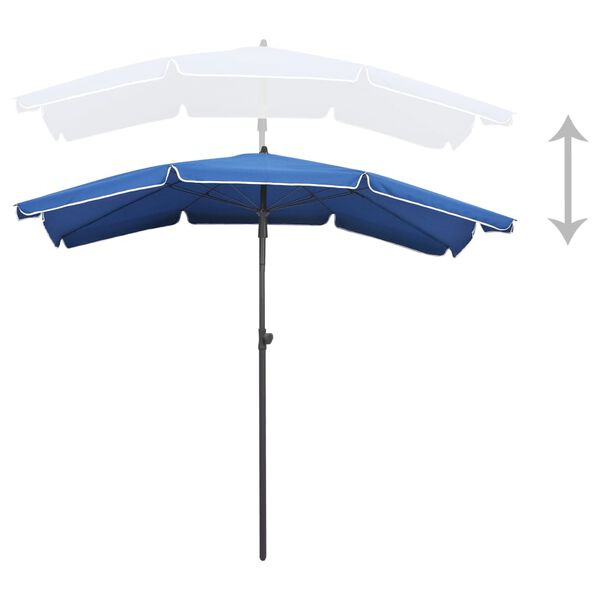 vidaXL Parasol met paal 200x130 cm azuurblauw