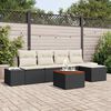 vidaXL Tuinbankenset met opslag 6 pcs Zwart en Crème poly rattan