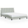vidaXL Bedframe met LED zonder matras "Hanko" fluweel lichtgrijs 140x200 cm