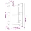 vidaXL Boekenkast/kamerscherm 60x35x91 cm massief grenenhout wit