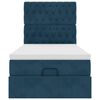 vidaXL Ottoman bed met matrassen en LED's 90x190cm fluweel donkerblauw