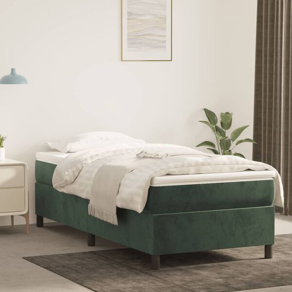 vidaXL Boxspring bed 90x190 cm fluweel donkergroen