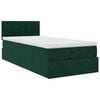 vidaXL Ottoman bed met matras 100x200 cm fluweel donkergroen