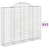 vidaXL Schanskorven 15 st gewelfd 200x30x160/180 cm ijzer