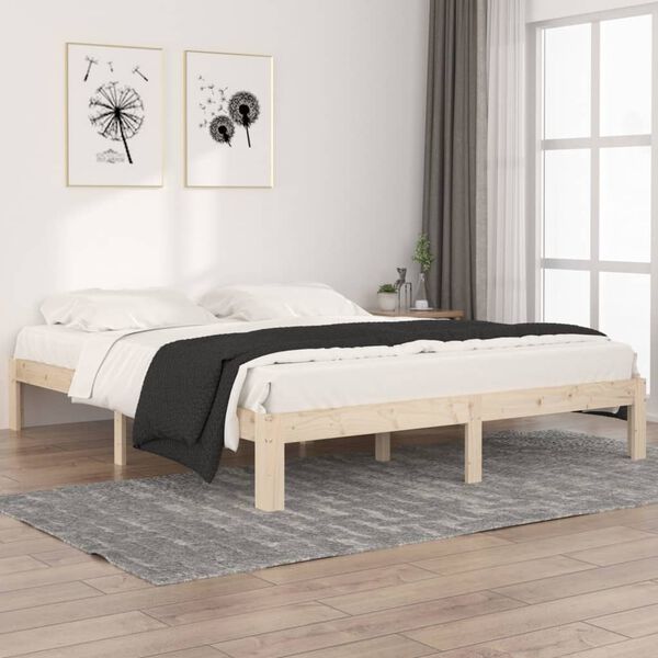 vidaXL Bedframe massief grenenhout 160x200 cm