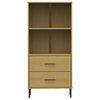 vidaXL Boekenkast met 2 lades OSLO 60x35x128,5 cm massief hout bruin