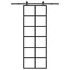 vidaXL Schuifdeur met beslag 76x205 cm ESG-glas en aluminium
