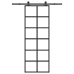 vidaXL Schuifdeur met beslag 76x205 cm ESG-glas en aluminium