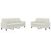 vidaXL 2-delige Loungeset met kussens fluweel crèmekleurig