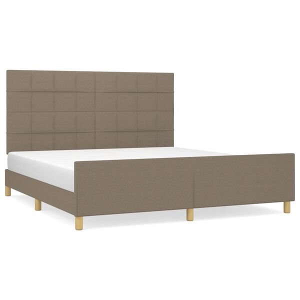 vidaXL Bedframe zonder matras stof taupe 180x200 cm
