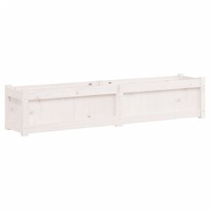 vidaXL Plantenbak 150x31x31 cm massief grenenhout wit