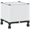 vidaXL Tuinschaal met wielen Wit 40 x 40 x 44 cm PP