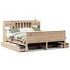 vidaXL Bed met boekenkast zonder matras grenenhout wasbruin 75x190 cm