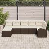 vidaXL Tuin Sofa Set 7 pcs Bruin Poly riet