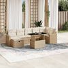 vidaXL 8-delige Loungeset met kussens poly rattan beige