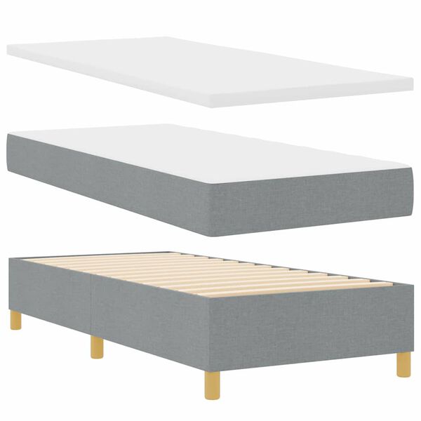 vidaXL Boxspringbed met matras Lichtgrijs 100 x 200 cm Stof