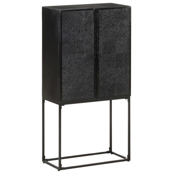 vidaXL Dressoir 60x30x120 cm massief acacia- en mangohout zwart