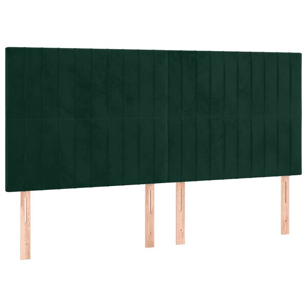 vidaXL Hoofdbord donkergroen 180x5x118/128 cm fluweel