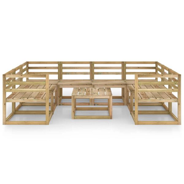 vidaXL 9-delige Loungeset groen ge&iuml;mpregneerd grenenhout