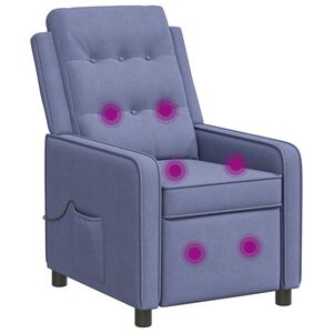 vidaXL Massage-relaxstoel Jeans Blauw 65 x 93 x 102 cm Stof