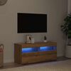 vidaXL Tv-meubel met LED 90x35x40 cm bewerkt hout artisanaal eiken