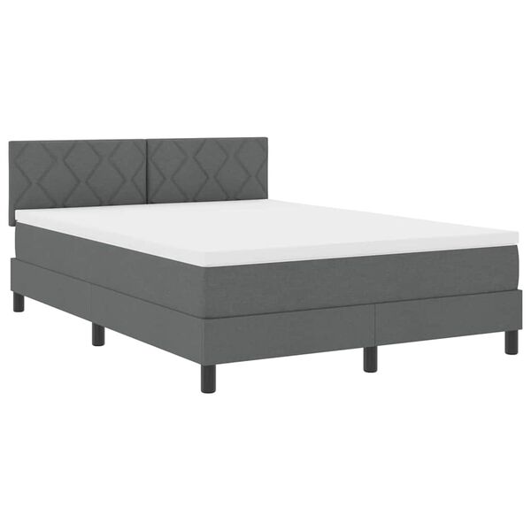 vidaXL Boxspring bed met matras met LED Donkergrijs 160 x 200 cm Stof