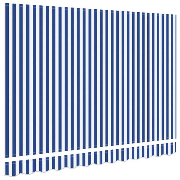 vidaXL Vervangingsdoek voor zonnescherm Blauw en Wit 330 x 195 cm