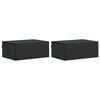 vidaXL Wandbeugel Bedkast 2 st Zwart 49 x 34,5 x 20 cm Bewerkt hout