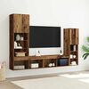 vidaXL TV-kast met LED -striplichten 4 pcs Oud hout Bewerkt hout
