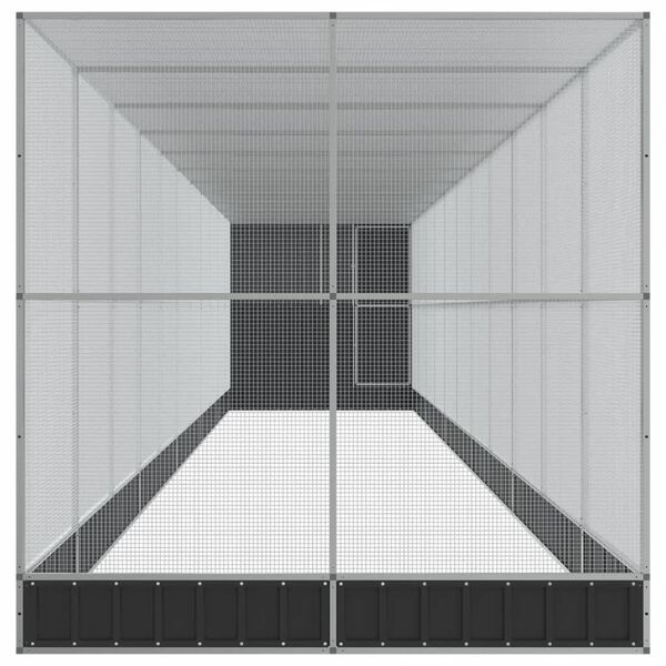 vidaXL Voli&egrave;re met verlengstuk 1244x203x216 cm staal zilverkleurig