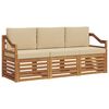 vidaXL Sofa-Sets 3 st Natuurlijk en Beige Massief Acaciahout