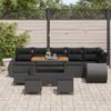 vidaXL Tuinbankenset 10 pcs Zwart poly rattan