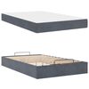 vidaXL Bedframe met matras met matras 2 pcs Dim Grijs Fluweel