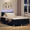 vidaXL LED Box Spring Bed met matras met LED Zwart 120 x 190 cm Stof