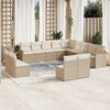 vidaXL 13-delige Loungeset met kussens poly rattan beige
